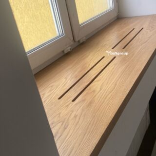 Подоконник с отверстиями для радиатора отопления